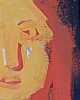 #015: Portrait frontal >Rot< (1988)|Tempera auf Karton 34x48cm|280,-